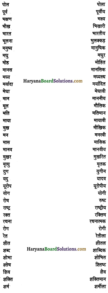 HBSE 10th Class Hindi Vyakaran विशेषण 6