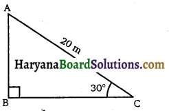 HBSE 10th Class Maths Solutions Chapter 9 त्रिकोणमिति के कुछ अनुप्रयोग Ex 9.1 1