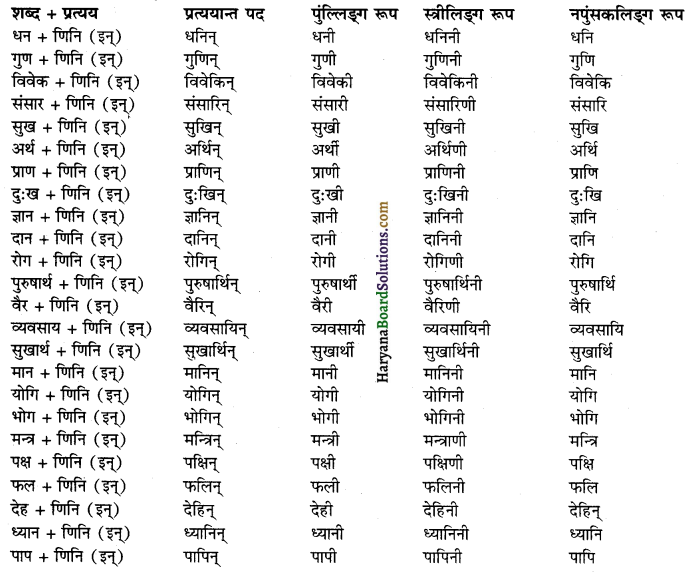 HBSE 12th Class Sanskrit व्याकरणम् प्रत्ययाः 3