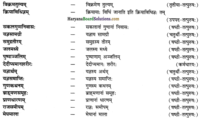 HBSE 12th Class Sanskrit व्याकरणम् समास प्रकरणम् 2