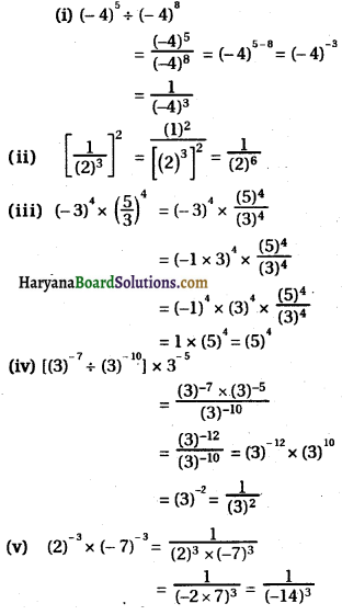 HBSE 8th Class Maths Solutions Chapter 12 घातांक और घात Ex 12.1 -2