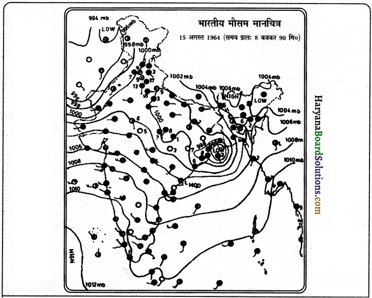 HBSE 11th Class Practical Work in Geography Solutions Chapter 8 मौसम यंत्र, मानचित्र तथा चार्ट 9