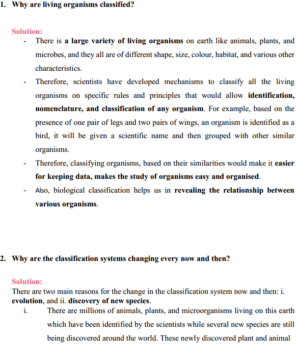 HBSE 11th Class Biology Solutions Chapter 1 The Living World 1