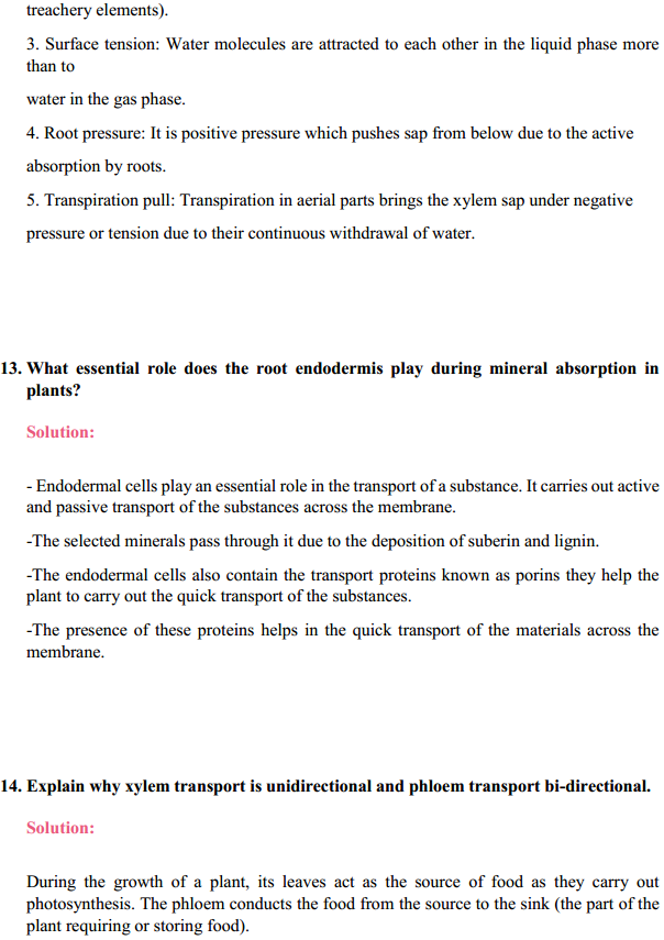HBSE 11th Class Biology Solutions Chapter 11 Transport in Plants 10
