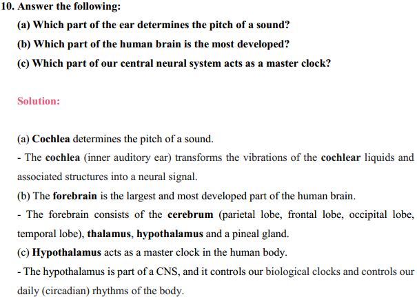 HBSE 11th Class Biology Solutions Chapter 21 Neural control and co-ordination 34