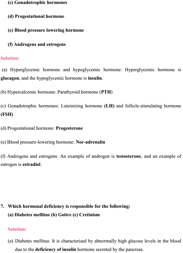 HBSE 11th Class Biology Solutions Chapter 22 Chemical Coordination and Integration 8