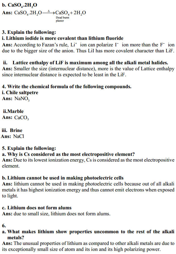 HBSE 11th Class Chemistry Solutions Chapter 10 The s-Block Elements 12