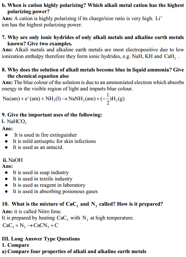 HBSE 11th Class Chemistry Solutions Chapter 10 The s-Block Elements 13