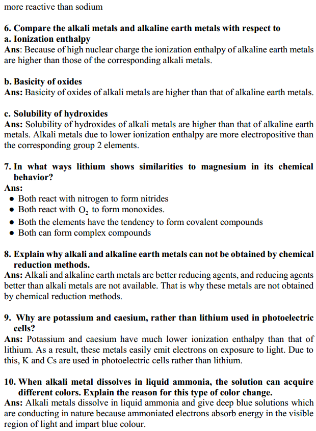 HBSE 11th Class Chemistry Solutions Chapter 10 The s-Block Elements 2