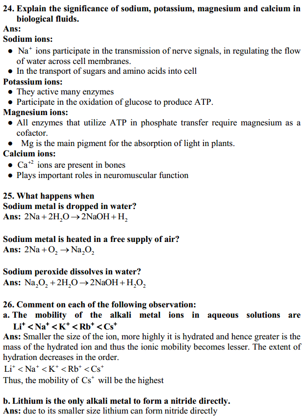 HBSE 11th Class Chemistry Solutions Chapter 10 The s-Block Elements 7