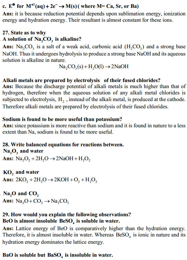 HBSE 11th Class Chemistry Solutions Chapter 10 The s-Block Elements 8