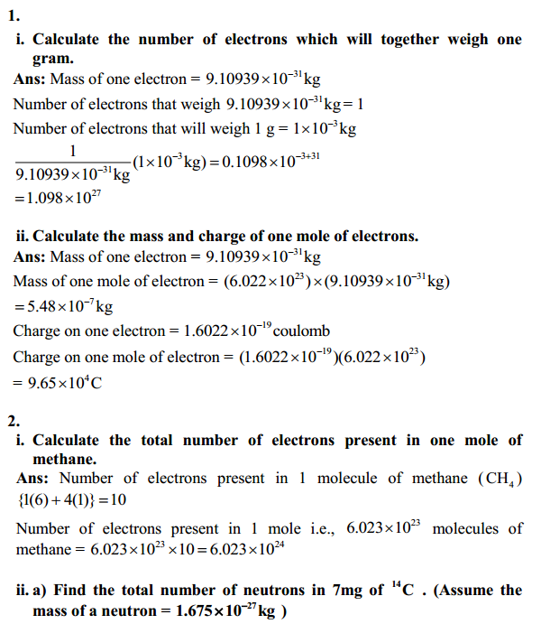 HBSE 11th Class Chemistry Solutions Chapter 2 Structure of Atom 1