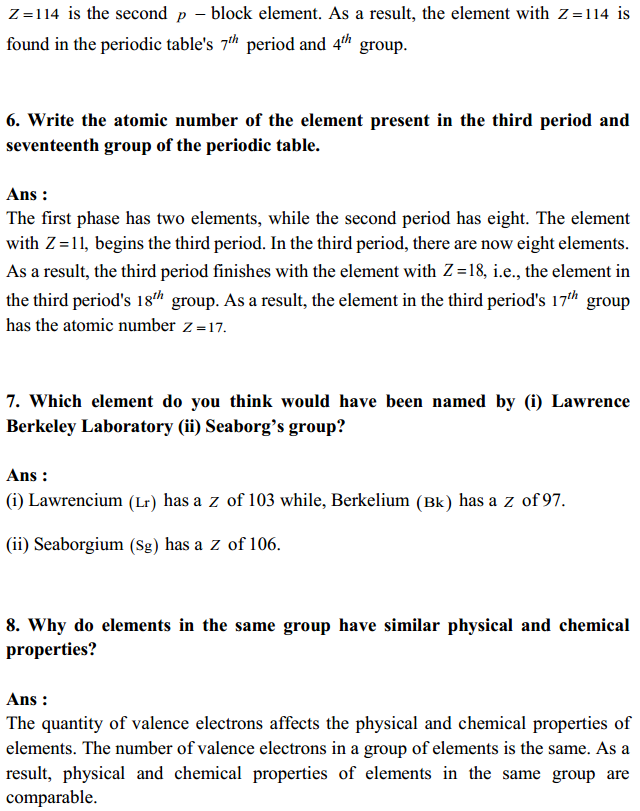HBSE 11th Class Chemistry Solutions Chapter 3 Classification of Elements and Periodicity in Properties 3