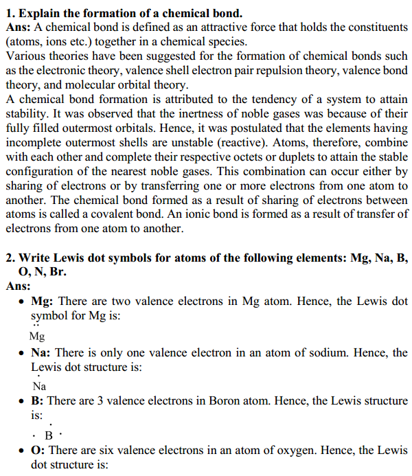 HBSE 11th Class Chemistry Solutions Chapter 4 Chemical Bonding and Molecular Structure 1