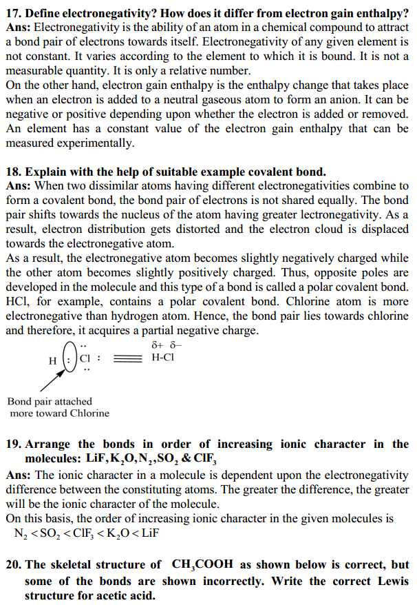 HBSE 11th Class Chemistry Solutions Chapter 4 Chemical Bonding and Molecular Structure 11