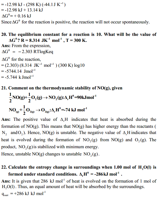 HBSE 11th Class Chemistry Solutions Chapter 6 Thermodynamics 10