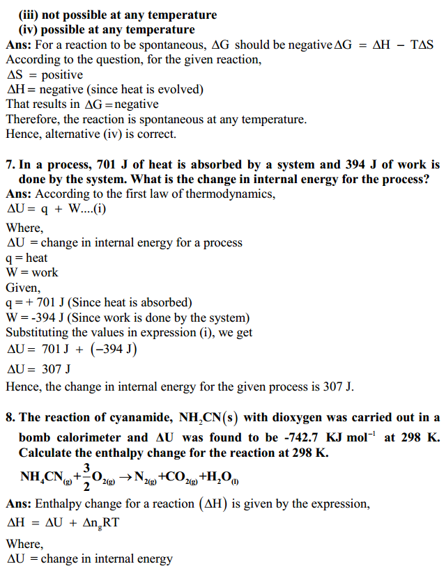 HBSE 11th Class Chemistry Solutions Chapter 6 Thermodynamics 3