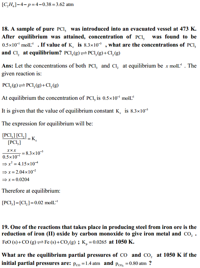 HBSE 11th Class Chemistry Solutions Chapter 7 Equilibrium 14