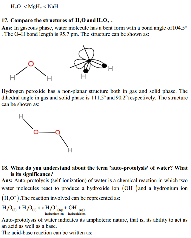 HBSE 11th Class Chemistry Solutions Chapter 9 Hydrogen 10