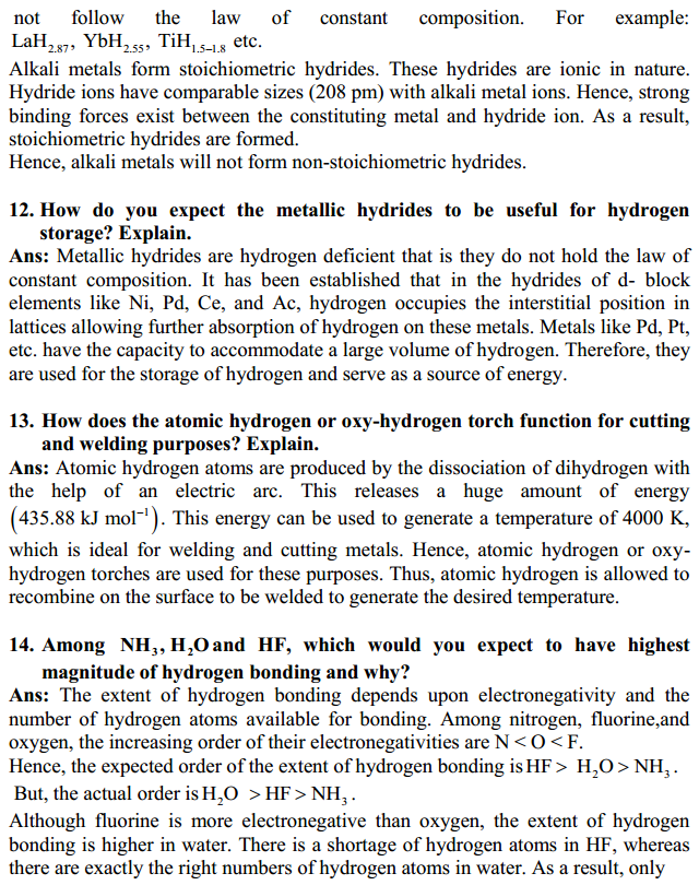 HBSE 11th Class Chemistry Solutions Chapter 9 Hydrogen 7