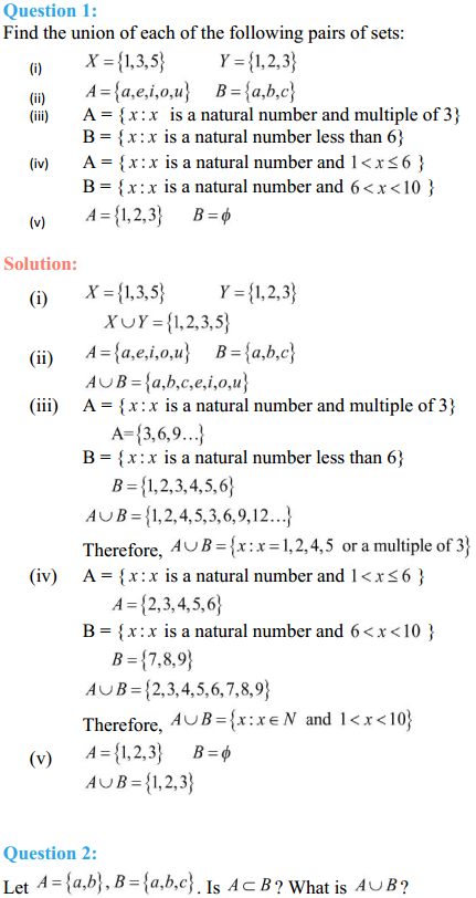 HBSE 11th Class Maths Solutions Chapter 1 Sets Ex 1.4 1