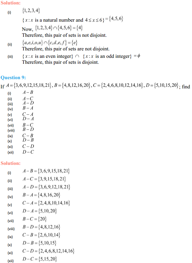HBSE 11th Class Maths Solutions Chapter 1 Sets Ex 1.4 7