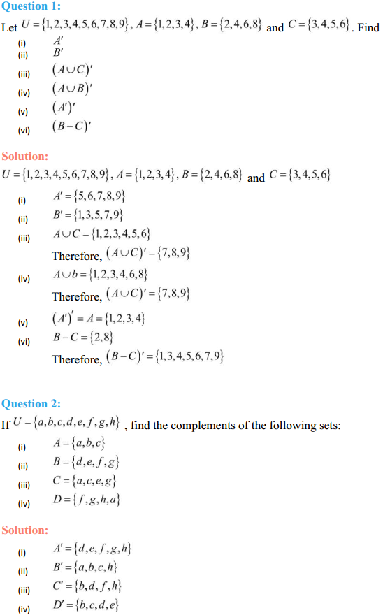 HBSE 11th Class Maths Solutions Chapter 1 Sets Ex 1.5 1