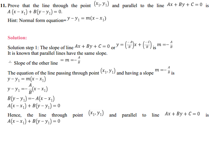 HBSE 11th Class Maths Solutions Chapter 10 Straight Lines Ex 10.3 13