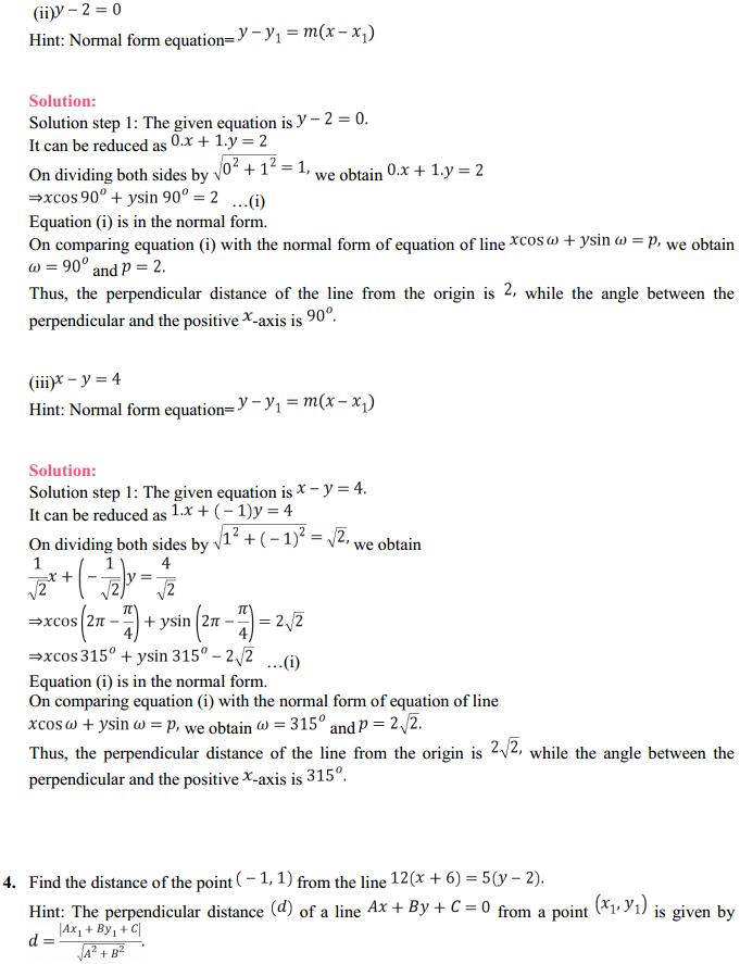 HBSE 11th Class Maths Solutions Chapter 10 Straight Lines Ex 10.3 6