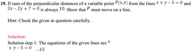 HBSE 11th Class Maths Solutions Chapter 10 Straight Lines Miscellaneous Exercise 25