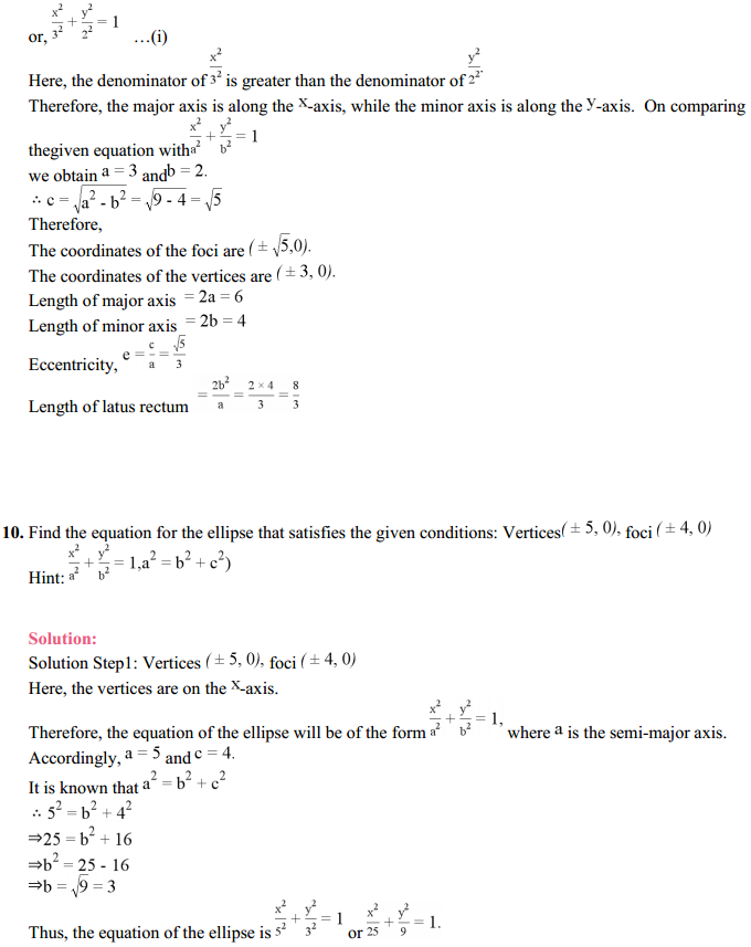 HBSE 11th Class Maths Solutions Chapter 11 Conic Sections Ex 11.2 13