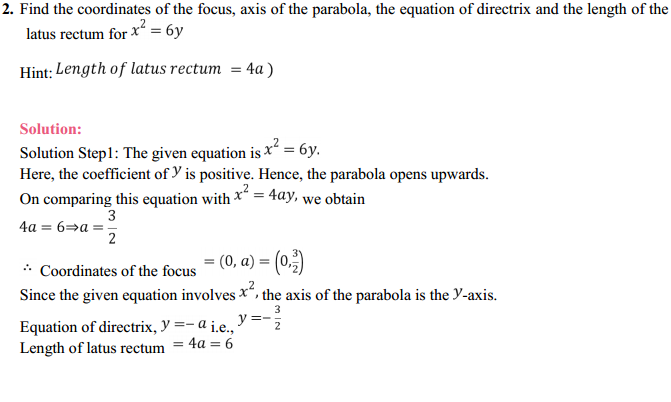 HBSE 11th Class Maths Solutions Chapter 11 Conic Sections Ex 11.2 2