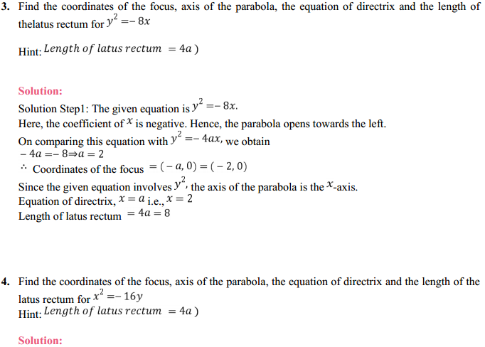 HBSE 11th Class Maths Solutions Chapter 11 Conic Sections Ex 11.2 3