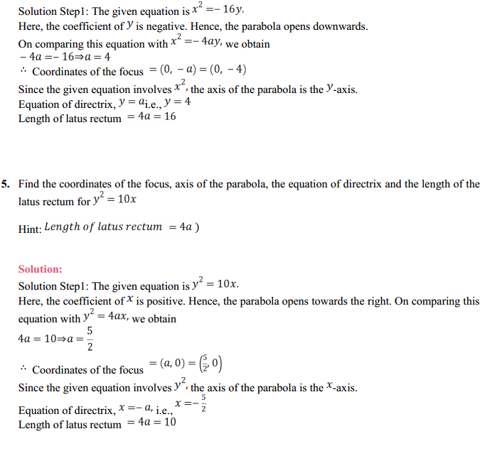 HBSE 11th Class Maths Solutions Chapter 11 Conic Sections Ex 11.2 4