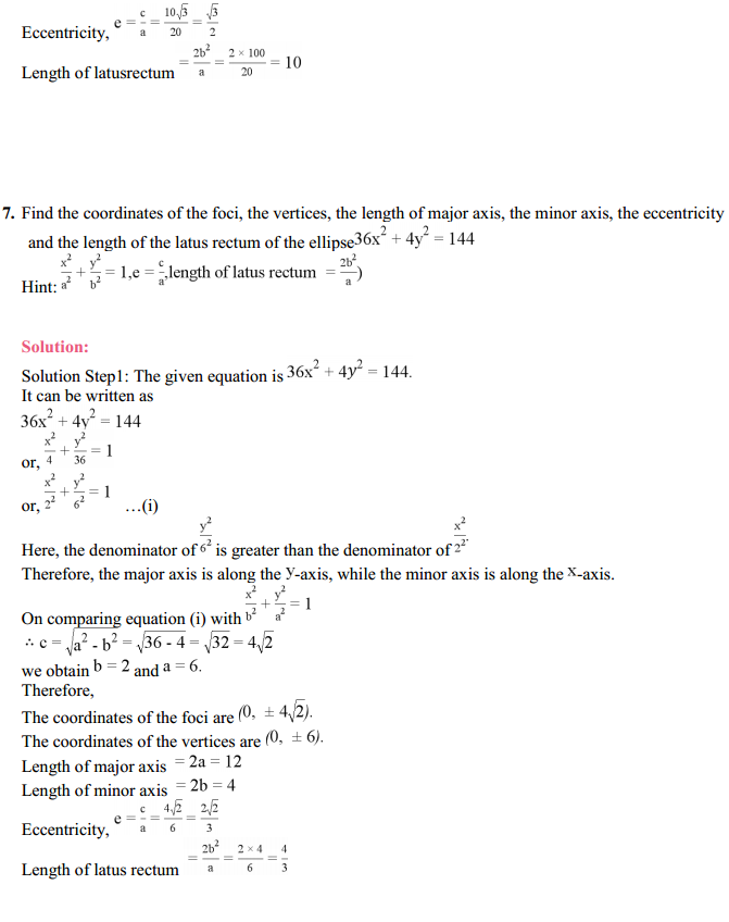 HBSE 11th Class Maths Solutions Chapter 11 Conic Sections Ex 11.3 8