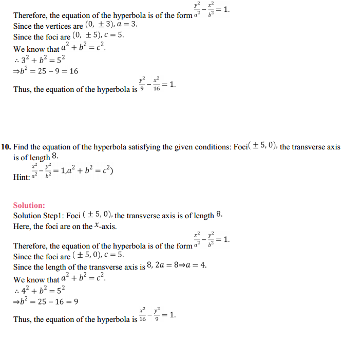 HBSE 11th Class Maths Solutions Chapter 11 Conic Sections Ex 11.4 10
