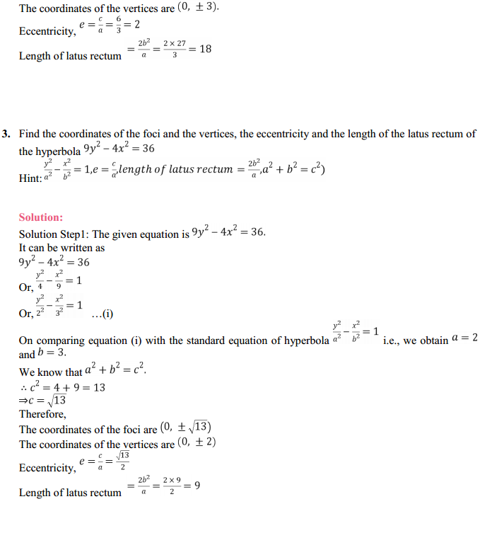 HBSE 11th Class Maths Solutions Chapter 11 Conic Sections Ex 11.4 2