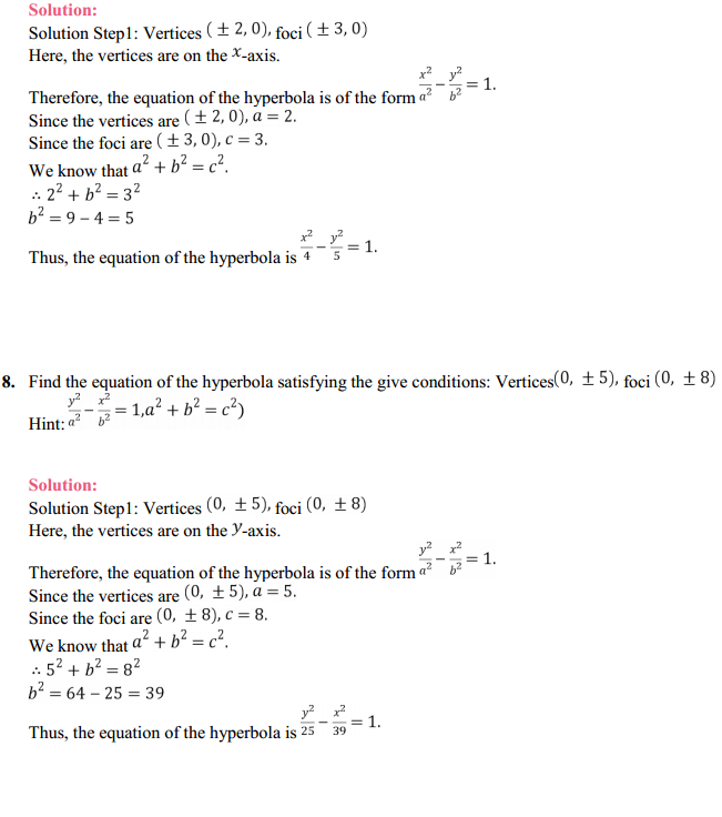 HBSE 11th Class Maths Solutions Chapter 11 Conic Sections Ex 11.4 8