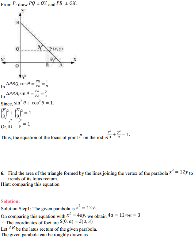 HBSE 11th Class Maths Solutions Chapter 11 Conic Sections Miscellaneous Exercise 6