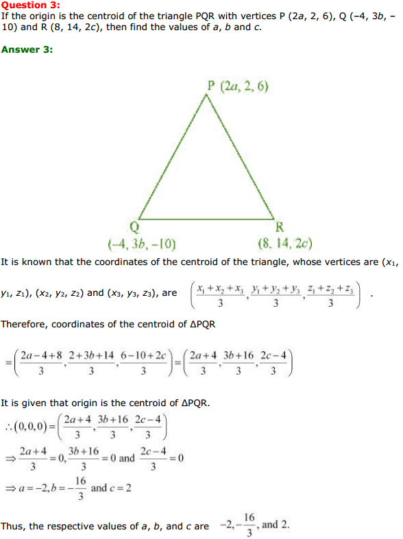 HBSE 11th Class Maths Solutions Chapter 12 Introduction to three Dimensional Geometry Miscellaneous Exercise 3