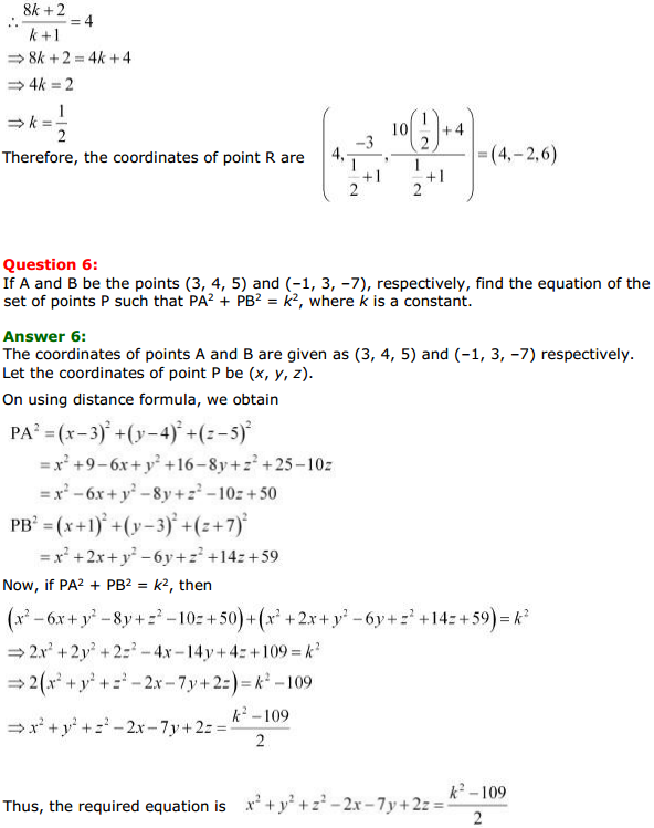 HBSE 11th Class Maths Solutions Chapter 12 Introduction to three Dimensional Geometry Miscellaneous Exercise 5
