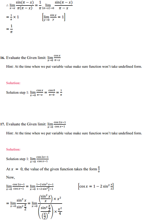 HBSE 11th Class Maths Solutions Chapter 13 Limits and Derivatives Ex 13.1 12