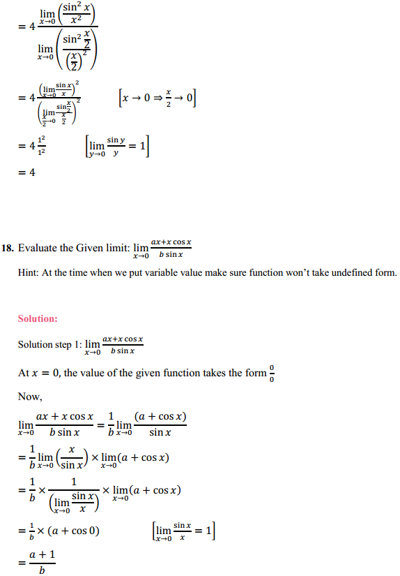 HBSE 11th Class Maths Solutions Chapter 13 Limits and Derivatives Ex 13.1 13