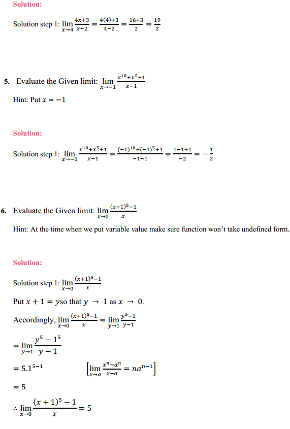 HBSE 11th Class Maths Solutions Chapter 13 Limits and Derivatives Ex 13.1 2