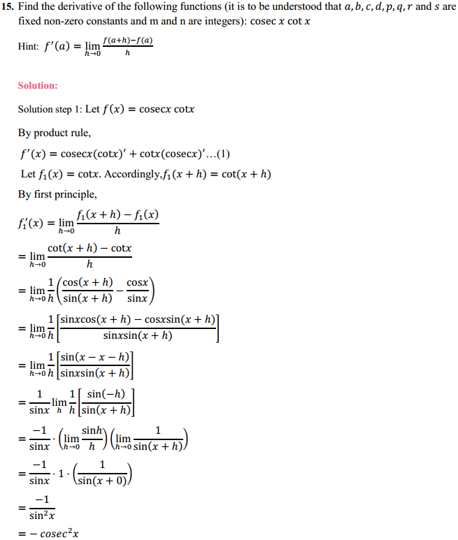 HBSE 11th Class Maths Solutions Chapter 13 Limits and Derivatives Miscellaneous Exercise 21