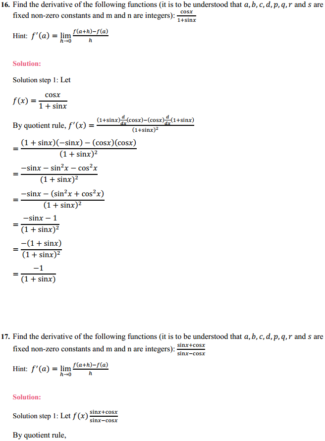 HBSE 11th Class Maths Solutions Chapter 13 Limits and Derivatives Miscellaneous Exercise 23