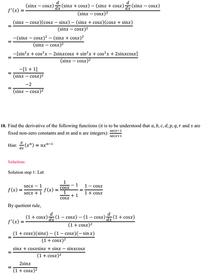 HBSE 11th Class Maths Solutions Chapter 13 Limits and Derivatives Miscellaneous Exercise 24