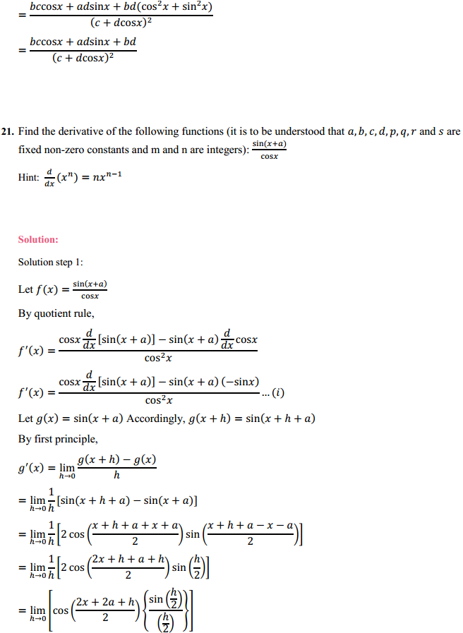 HBSE 11th Class Maths Solutions Chapter 13 Limits and Derivatives Miscellaneous Exercise 28