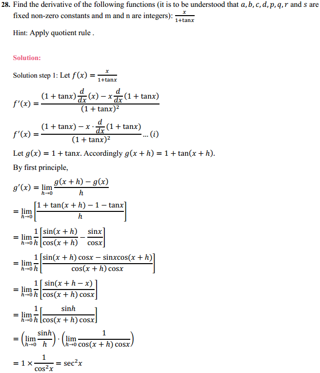 HBSE 11th Class Maths Solutions Chapter 13 Limits and Derivatives Miscellaneous Exercise 35