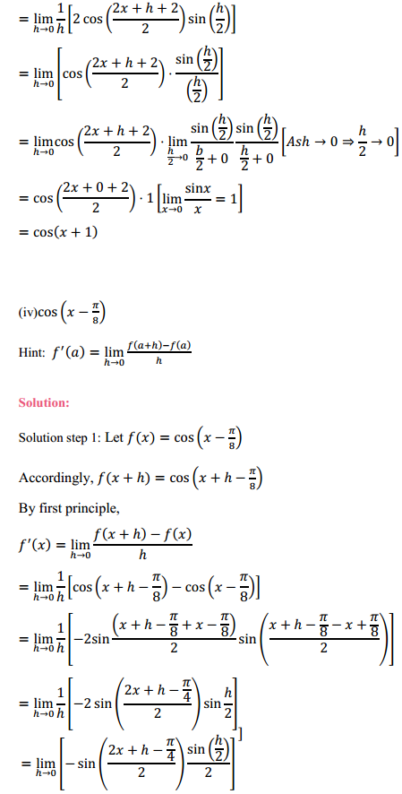 HBSE 11th Class Maths Solutions Chapter 13 Limits and Derivatives Miscellaneous Exercise 4